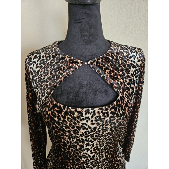 Cache Vintage Women's Velvet Leopard Print Sheath Dress Size 4 - Picture 8 of 8